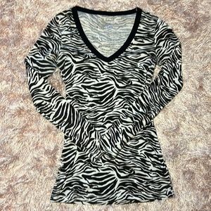 Zebra print long sleeve shirt